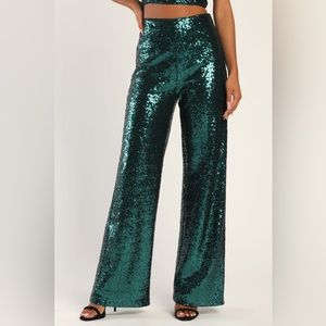 NWT Lulus Green Sequin Pants